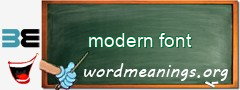 WordMeaning blackboard for modern font